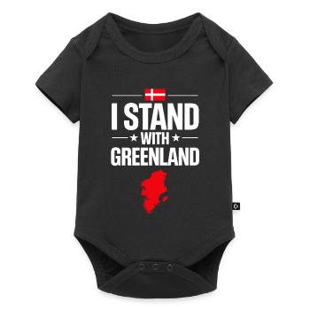 Soutien Groenland Carte Drapeau - Body à manches courtes Premium Bébé - noir - Devant