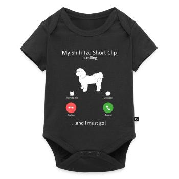 Drôle Shih Tzu appelle et je dois aller concevoir - Body à manches courtes Premium Bébé - noir - Devant