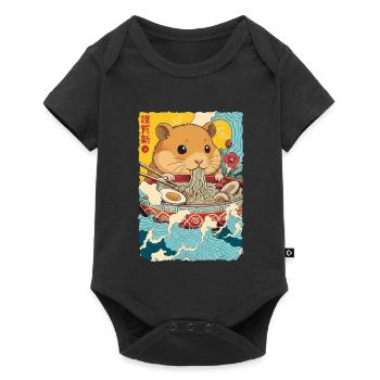 Hamster Ramen Noodles Japanese Art Anime - Baby Premium short-sleeve bodysuit - black - Front