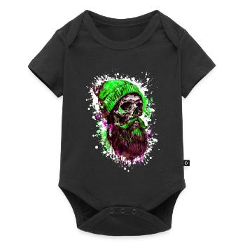 Crâne de bûcheron - Body à manches courtes Premium Bébé - noir - Devant