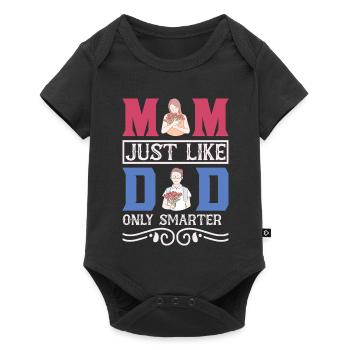 Cadeau drôle de maman – Comme papa, mais avec un t-shirt plus malin - Body à manches courtes Premium Bébé - noir - Devant