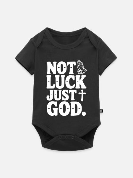 Nicht Glück, nur Gott - Baby Premium Kurzarmbody - Schwarz