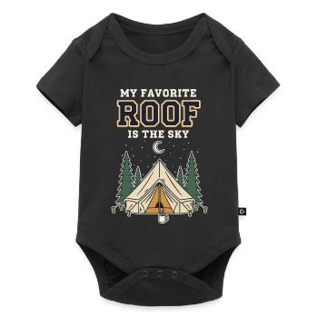 Camping My Favorite Roof Is The Sky Nature Tent - Baby Premium short-sleeve bodysuit - black - Front