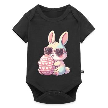 Herzblick Bunny Easter Egg - Baby Premium short-sleeve bodysuit - black - Front