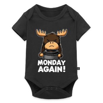 Funny Moose for Men Monday Humor Work - Baby Premium short-sleeve bodysuit - black - Front