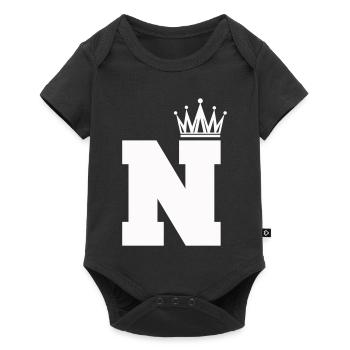 buchstabe_N_Krone - Baby Premium Kurzarmbody - Schwarz - Vorne