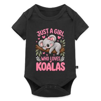 Juste une fille qui aime les koalas - Body à manches courtes Premium Bébé - noir - Devant