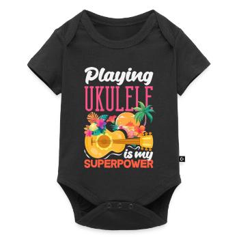 Jouer du ukulélé est mon superpouvoir Musicien d’Hawaï - Body à manches courtes Premium Bébé - noir - Devant