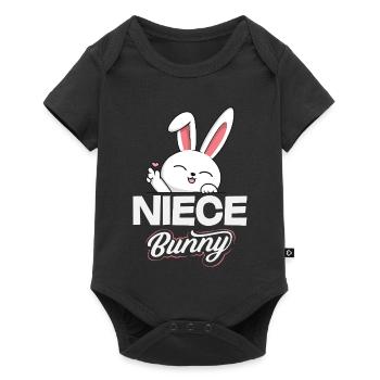Joyeuse Pâques, douce chasse aux œufs du lapin, œufs de Pâques - Body à manches courtes Premium Bébé - noir - Devant