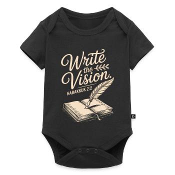 Schreib die Vision-Bibelverse-Feder - Baby Premium Kurzarmbody - Schwarz - Vorne