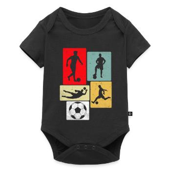 Football rétro - Body à manches courtes Premium Bébé - noir - Devant
