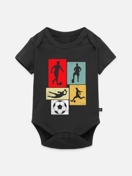 Fußball Retro - Baby Premium Kurzarmbody - Schwarz