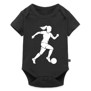 Silhouette féminine de football - Body à manches courtes Premium Bébé - noir - Devant