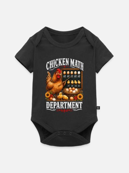 CHICKEN MATH DEPARTMENT - Baby Premium Kurzarmbody - Schwarz