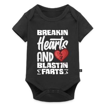 Retro Heart Valentine's Day Design Love - Baby Premium short-sleeve bodysuit - black - Front