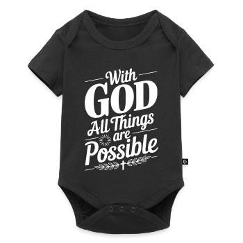 Avec Dieu, tout est possible - Body à manches courtes Premium Bébé - noir - Devant