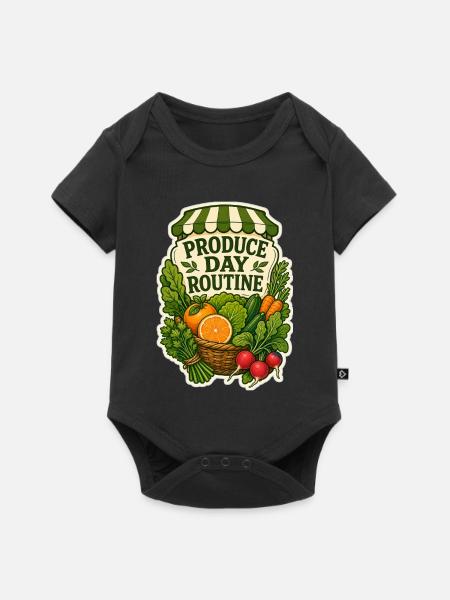 PRODUCE DAY ROUTINE - Baby Premium Kurzarmbody - Schwarz