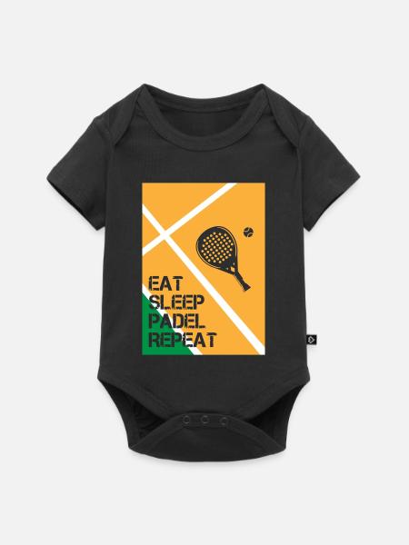 Eat_Sleep_Padel_Repeat - Baby Premium Kurzarmbody - Schwarz