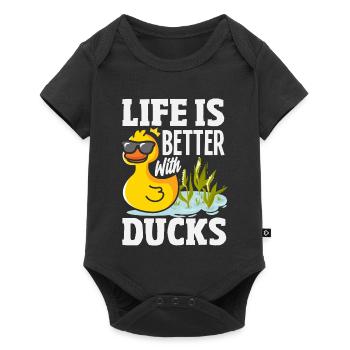 Motifs drôles de canards Citons amoureux de canards - Body à manches courtes Premium Bébé - noir - Devant