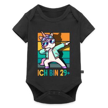 Ich Bin 29 Plus Einhorn Geburtstag - Baby Premium Kurzarmbody - Schwarz - Vorne