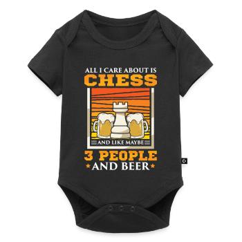 Échiquier des joueurs d’échecs - Body à manches courtes Premium Bébé - noir - Devant