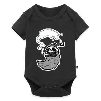 Crâne de surfeur – Crâne avec vague et cœur - Body à manches courtes Premium Bébé - noir - Devant