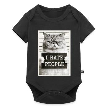 GrimmigerKater I HATE PEOPLE - Baby Premium short-sleeve bodysuit - black - Front