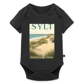 Sylt National Park | Vintage Beach Poster - Baby Premium Kurzarmbody - Schwarz - Vorne