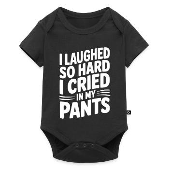 Ich habe so sehr gelacht, dass ich in die Hose geweint habe - Baby Premium Kurzarmbody - Schwarz - Vorne