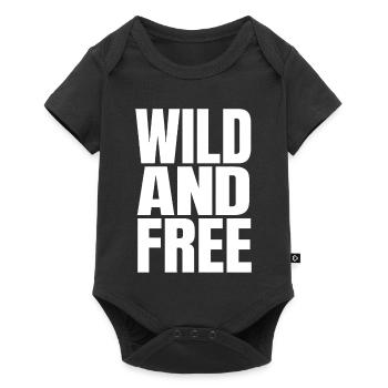 Wild And Free – Moderner Statement Typografie - Baby Premium Kurzarmbody - Schwarz - Vorne