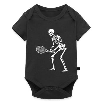 Skeleton spielt Tennis - Baby Premium Kurzarmbody - Schwarz - Vorne