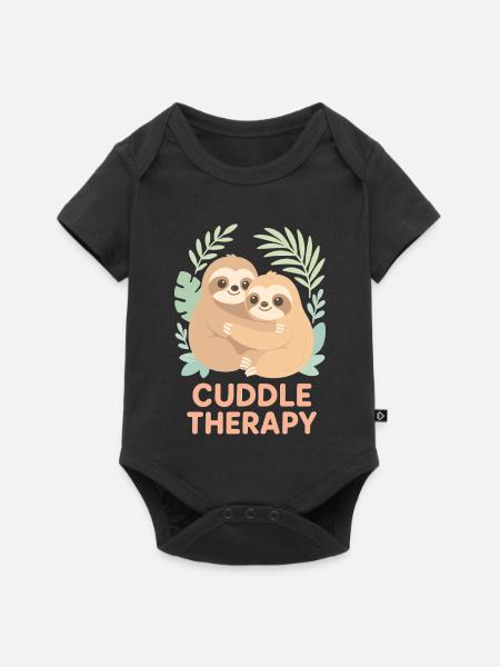 Cuddle Therapy: Süße Faultiere im Dschungel - Baby Premium Kurzarmbody - Schwarz