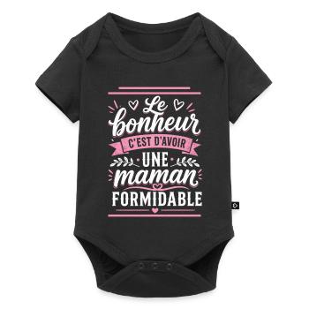 Le bonheur c'est d'avoir une maman formidable - Body à manches courtes Premium Bébé - noir - Devant