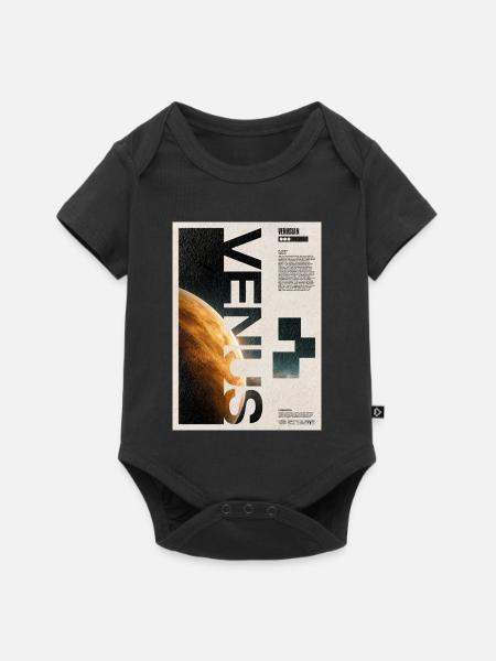 Venus Orbit Abstract Poster - Baby Premium Kurzarmbody - Schwarz
