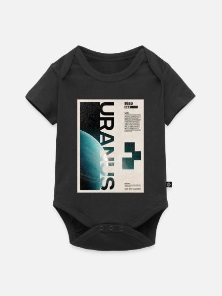 Uranus-Orbitaltypographie-Poster - Baby Premium Kurzarmbody - Schwarz