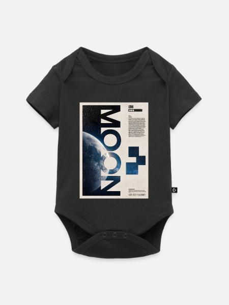 Mondbahn-Typografie-Poster - Baby Premium Kurzarmbody - Schwarz