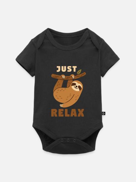 Just relax - Baby Premium Kurzarmbody - Schwarz