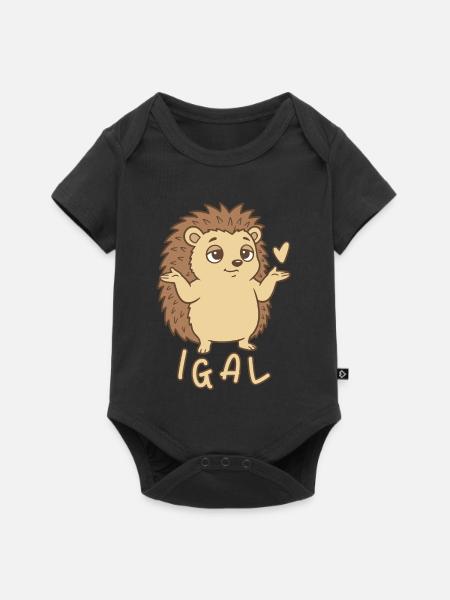 Igel egal igal - Baby Premium Kurzarmbody - Schwarz