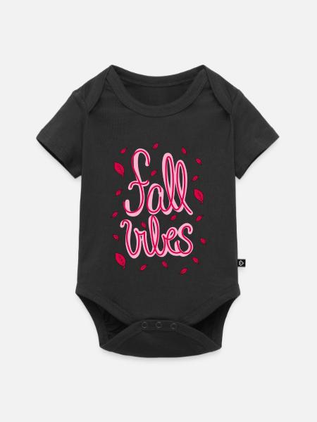 Fall Vibes - Kreatives, selfmade Herbstdesign - Baby Premium Kurzarmbody - Schwarz
