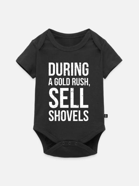Goldrausch-Schaufelverkäufe fette Typografie - Baby Premium Kurzarmbody - Schwarz