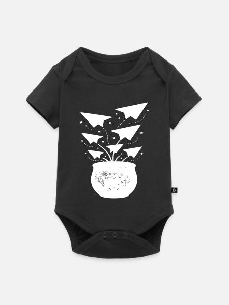 Papierflieger Gartenzauber - Baby Premium Kurzarmbody - Schwarz