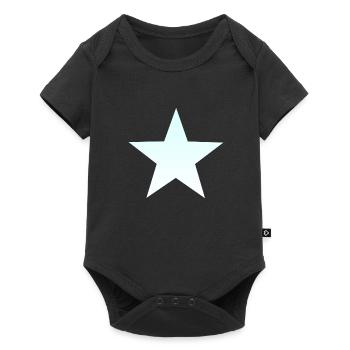 blue white star, blue white star bright star - Baby Premium short-sleeve bodysuit - black - Front