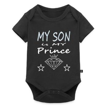 Mon fils est mon prince Mon fils est comme un diamant - Body à manches courtes Premium Bébé - noir - Devant