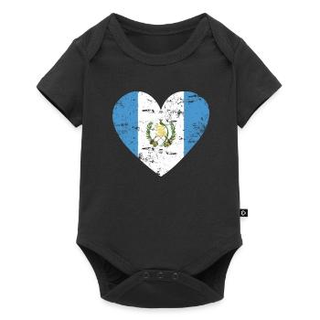 Guatemala Flag Heart - Baby Premium short-sleeve bodysuit - black - Front