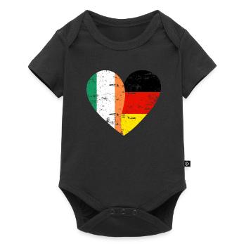 Irlande Allemagne Flag Heart - Body à manches courtes Premium Bébé - noir - Devant