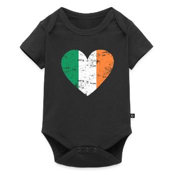 Ireland Flag Heart - Baby Premium short-sleeve bodysuit - black - Front
