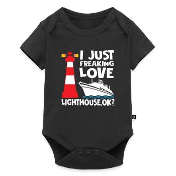 Je viens de flipper le phare d’amour OK - Body à manches courtes Premium Bébé - noir - Devant