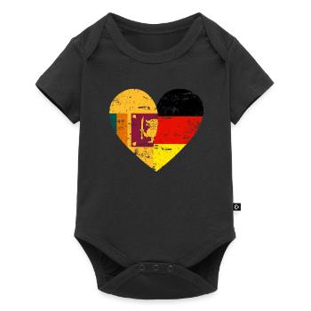 Sri Lanka Germany Flag Heart - Baby Premium short-sleeve bodysuit - black - Front