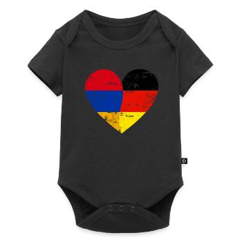 Arménie Allemagne Drapeau Coeur - Body à manches courtes Premium Bébé - noir - Devant