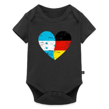 Honduras Allemagne Flag Heart - Body à manches courtes Premium Bébé - noir - Devant